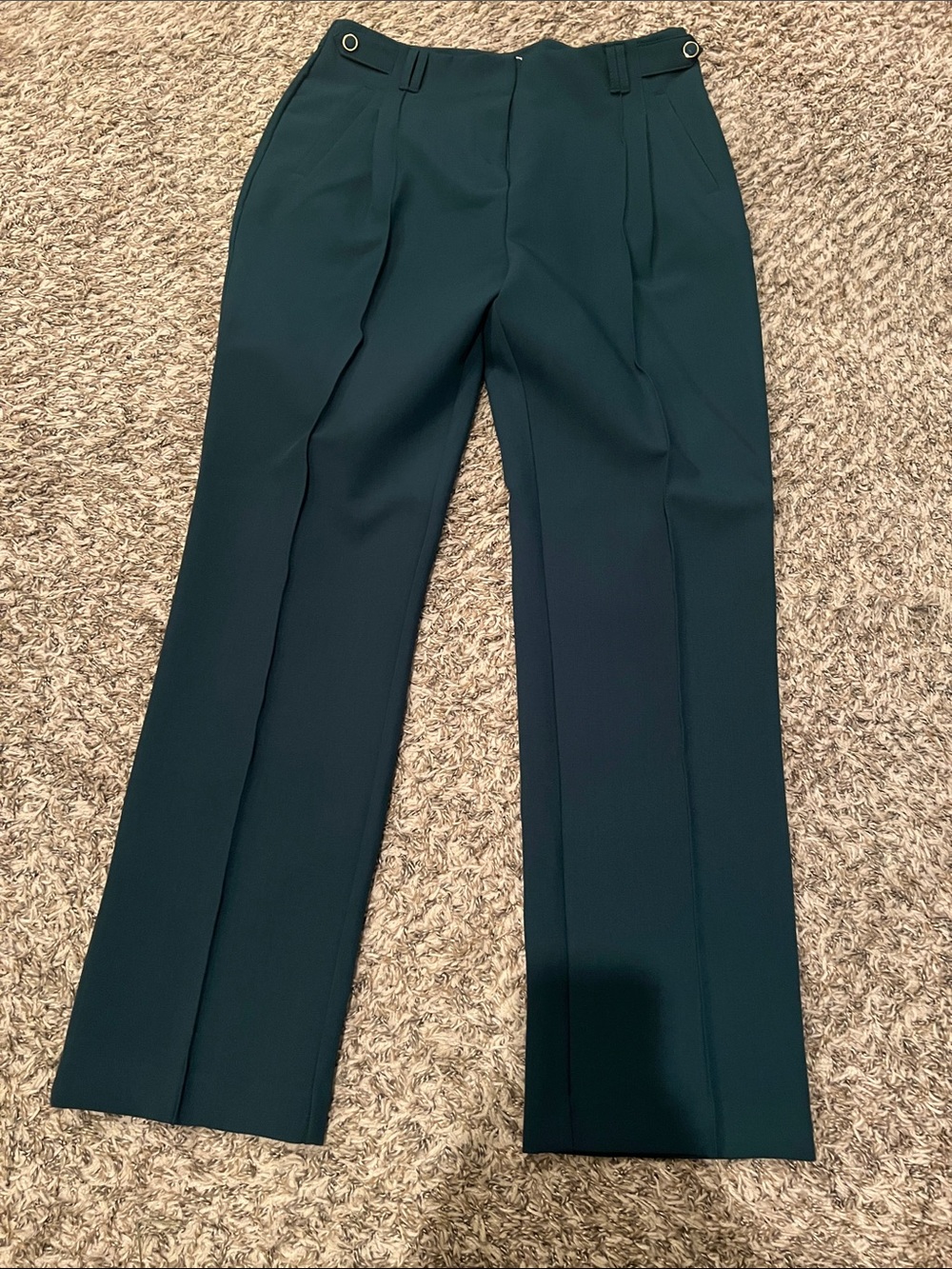Cato Teal Women's Pleated Straight-Leg Trousers